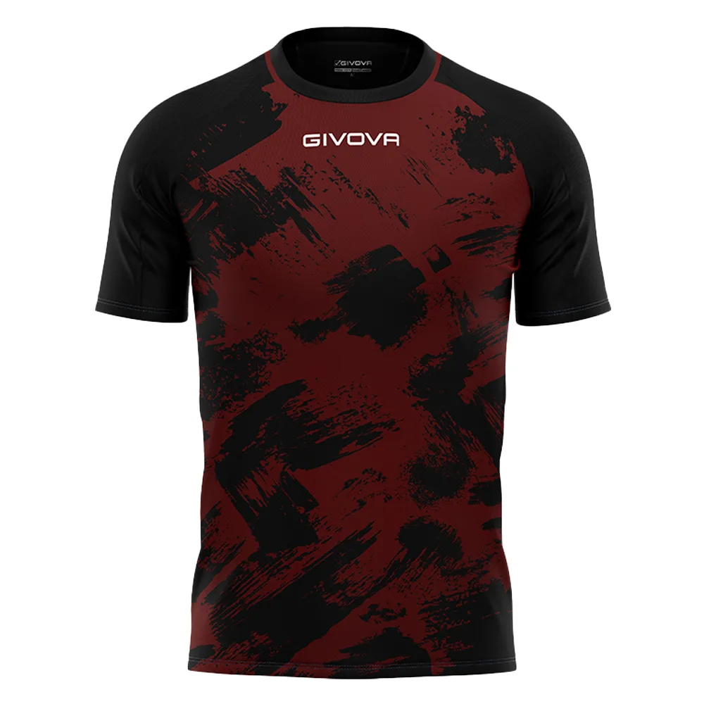 Tricou sport Givova Art, Visiniu / Negru - imagine 1
