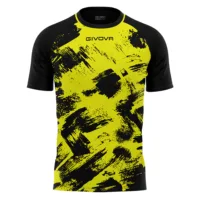 Tricou sport Givova Art, Galben Fluo / Negru