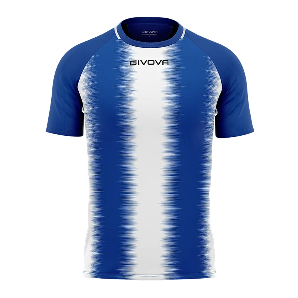Tricou sport Givova Stripe, Albastru Royal / Alb - imagine 1