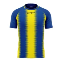 Tricou sport Givova Stripe, Albastru Royal / Galben