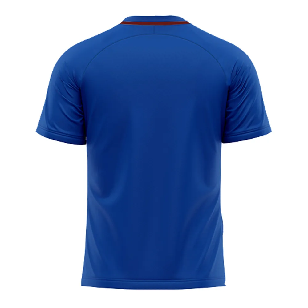 Tricou sport Givova Stripe, Albastru Royal / Visiniu - imagine 2
