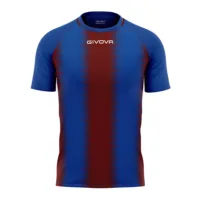 Tricou sport Givova Stripe, Albastru Royal / Visiniu