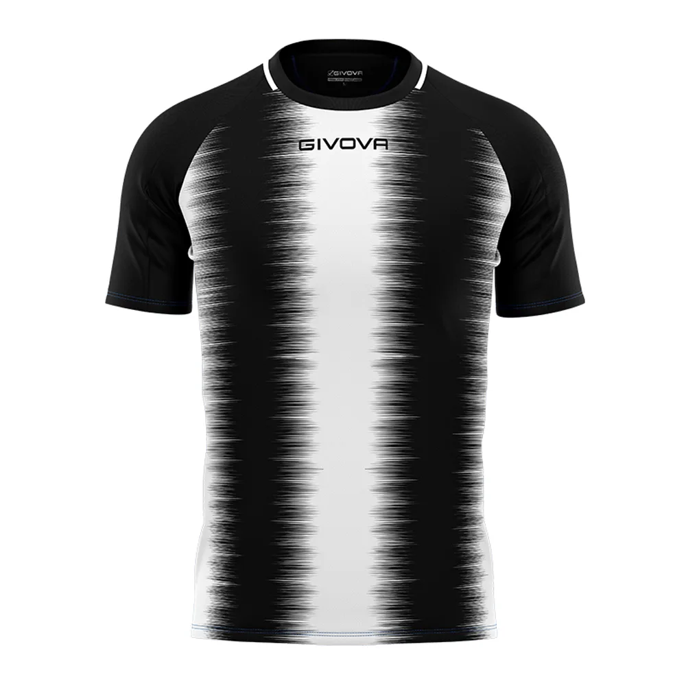 Tricou sport Givova Stripe, Alb / Negru - imagine 1