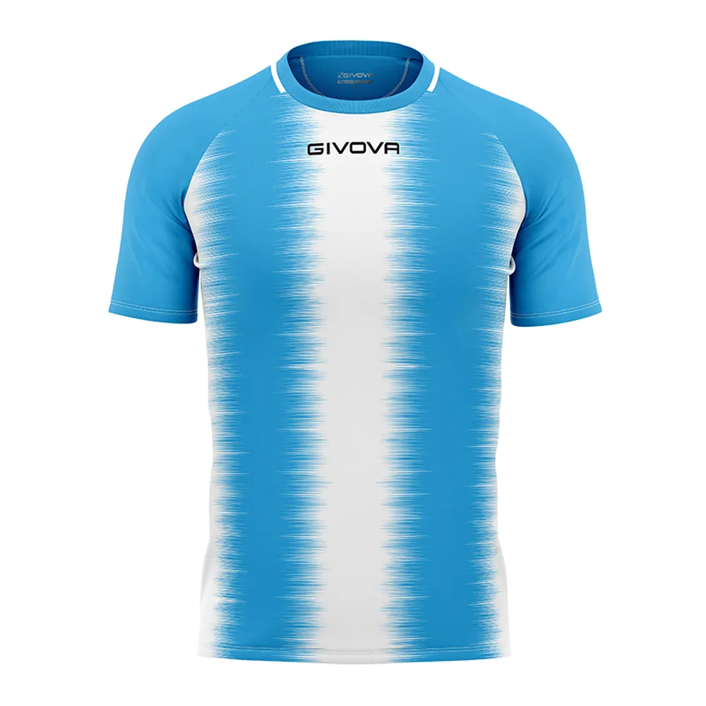 Tricou sport Givova Stripe, Albastru Sky / Alb - imagine 1