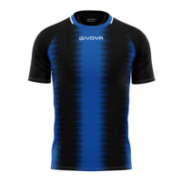 Tricou sport Givova Stripe, Negru / Albastru Royal