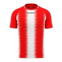 Tricou sport Givova Stripe, Rosu / Alb