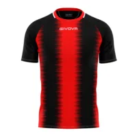 Tricou sport Givova Stripe, Rosu / Negru