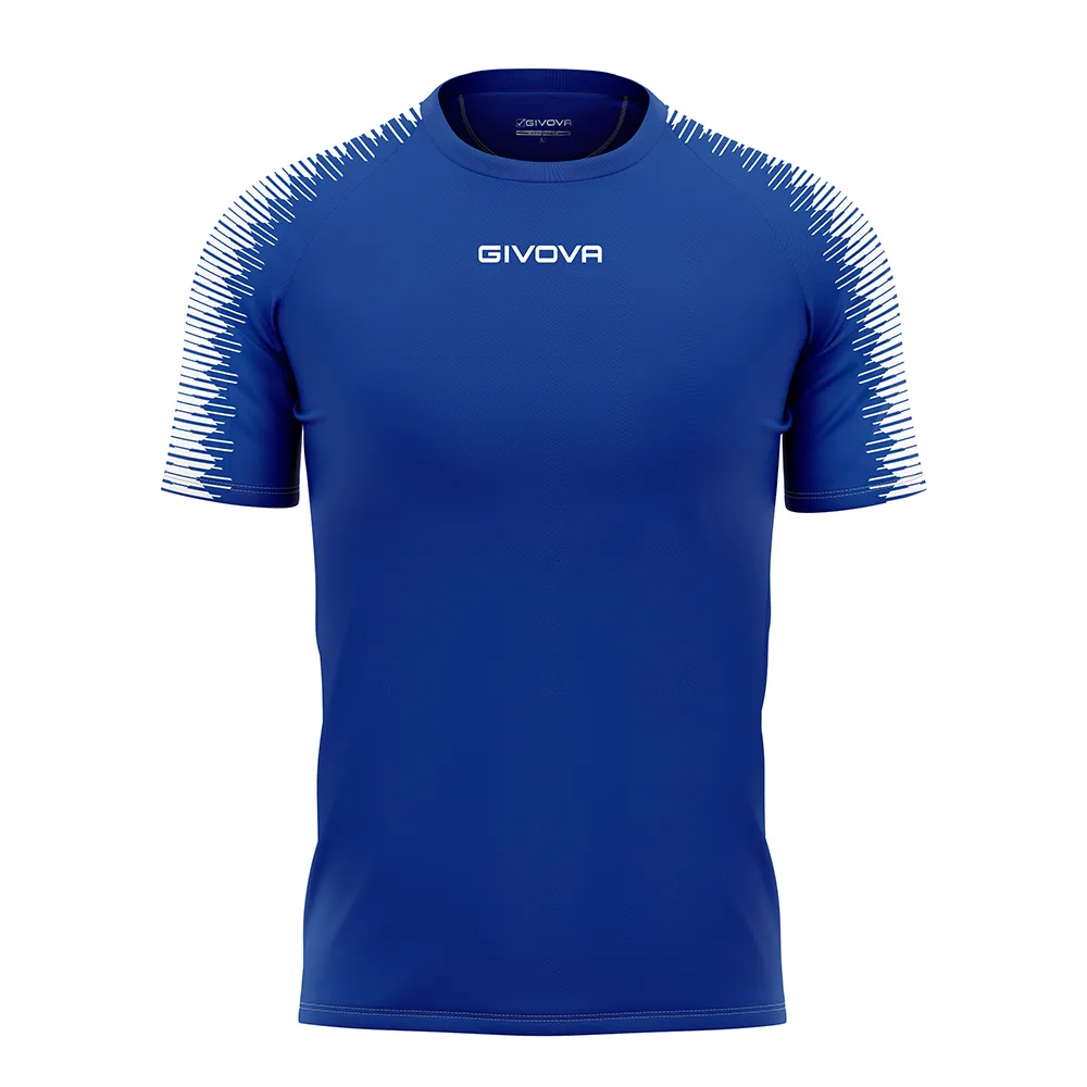 Tricou sport Givova Club, Albastru Royal / Alb - imagine 1