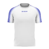 Tricou sport Givova Club, Alb / Albastru Royal