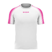 Tricou sport Givova Club, Alb / Fuxia