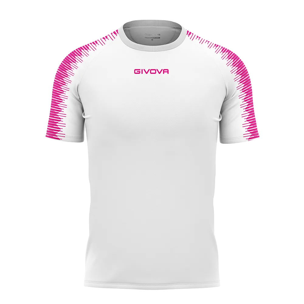 Tricou sport Givova Club, Alb / Fuxia - imagine 1