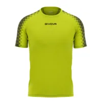 Tricou sport Givova Club, Galben Fluo / Negru