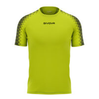 Tricou sport Givova Club, Galben Fluo / Negru