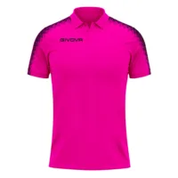 Tricou polo Givova Club, Fuxia / Negru