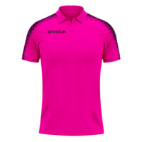 Tricou polo Givova Club, Fuxia / Negru
