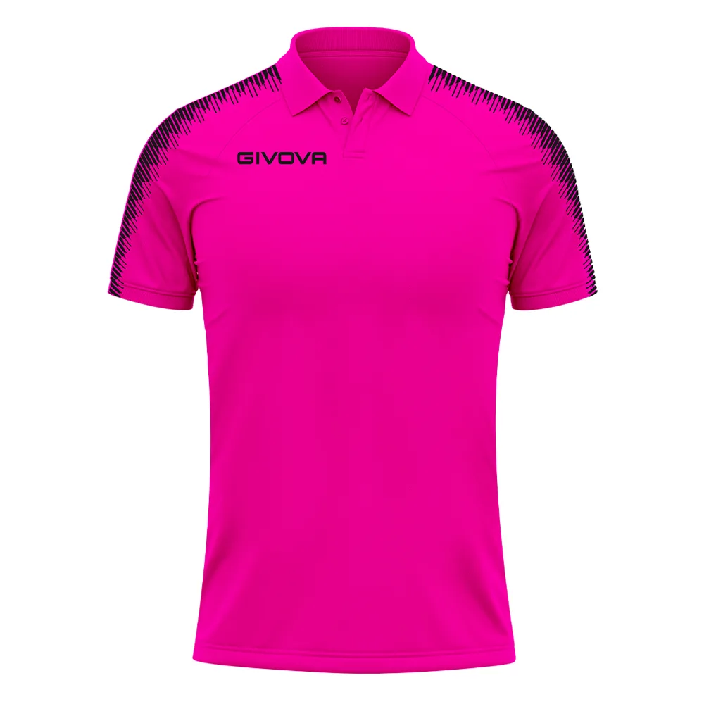 Tricou polo Givova Club, Fuxia / Negru - imagine 1