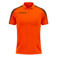 Tricou polo Givova Club, Portocaliu Fluo / Negru
