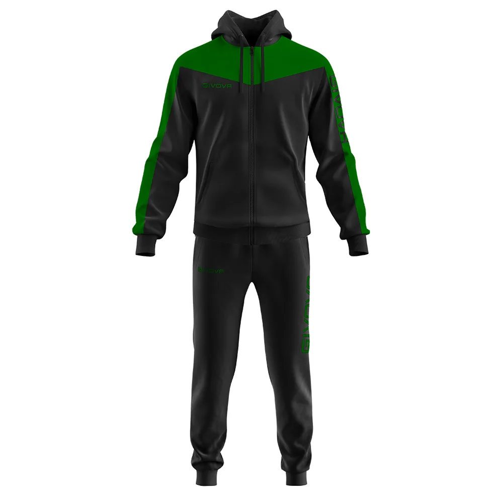 Trening Givova Roma cu gluga, Negru / Verde - imagine 1