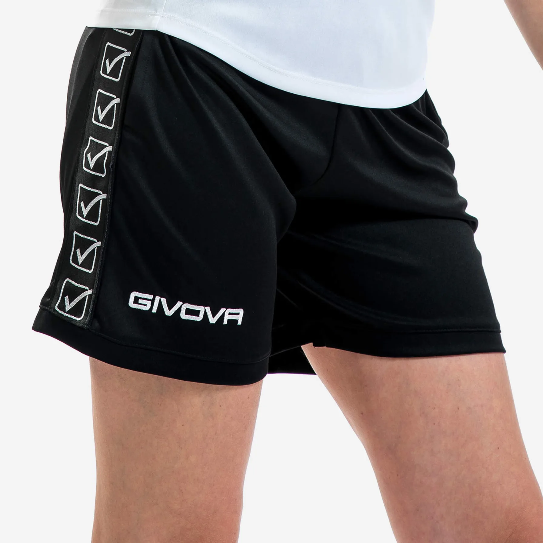 Pantaloni scurti sport Givova Poly Band, Negru - imagine 2