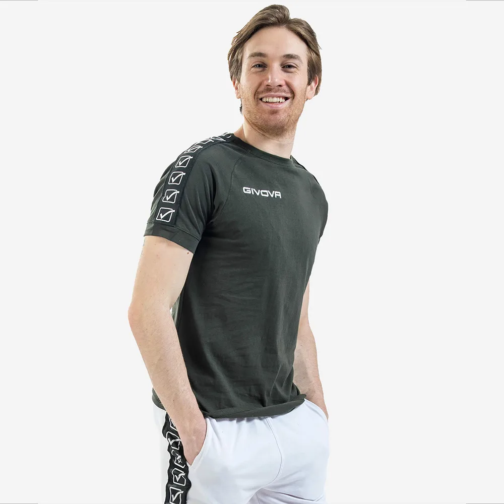Tricou bumbac unisex Givova Cotton Band, Verde Militar - imagine 3