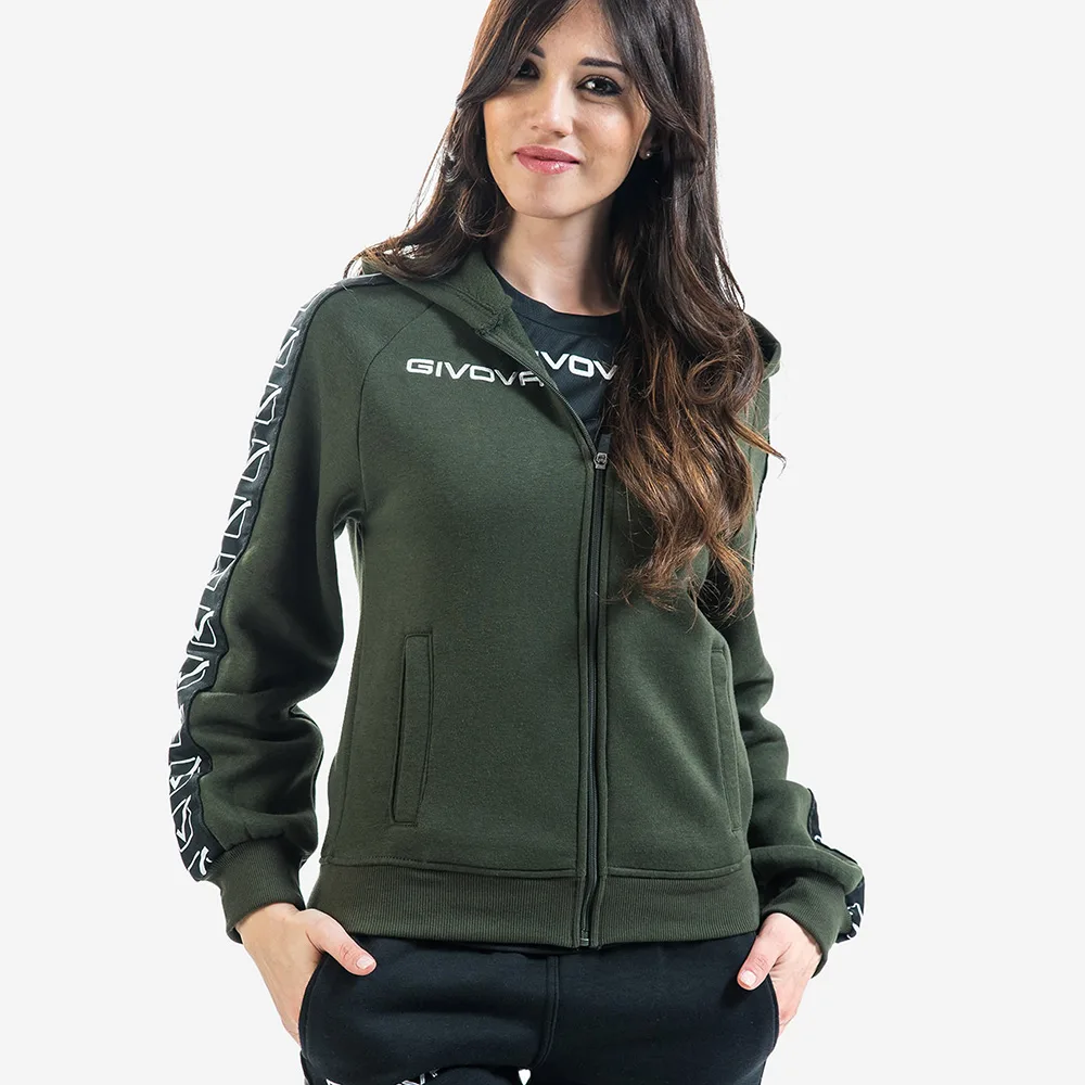 Hanorac Givova Felpa Full-zip Band, Verde Militar - imagine 2