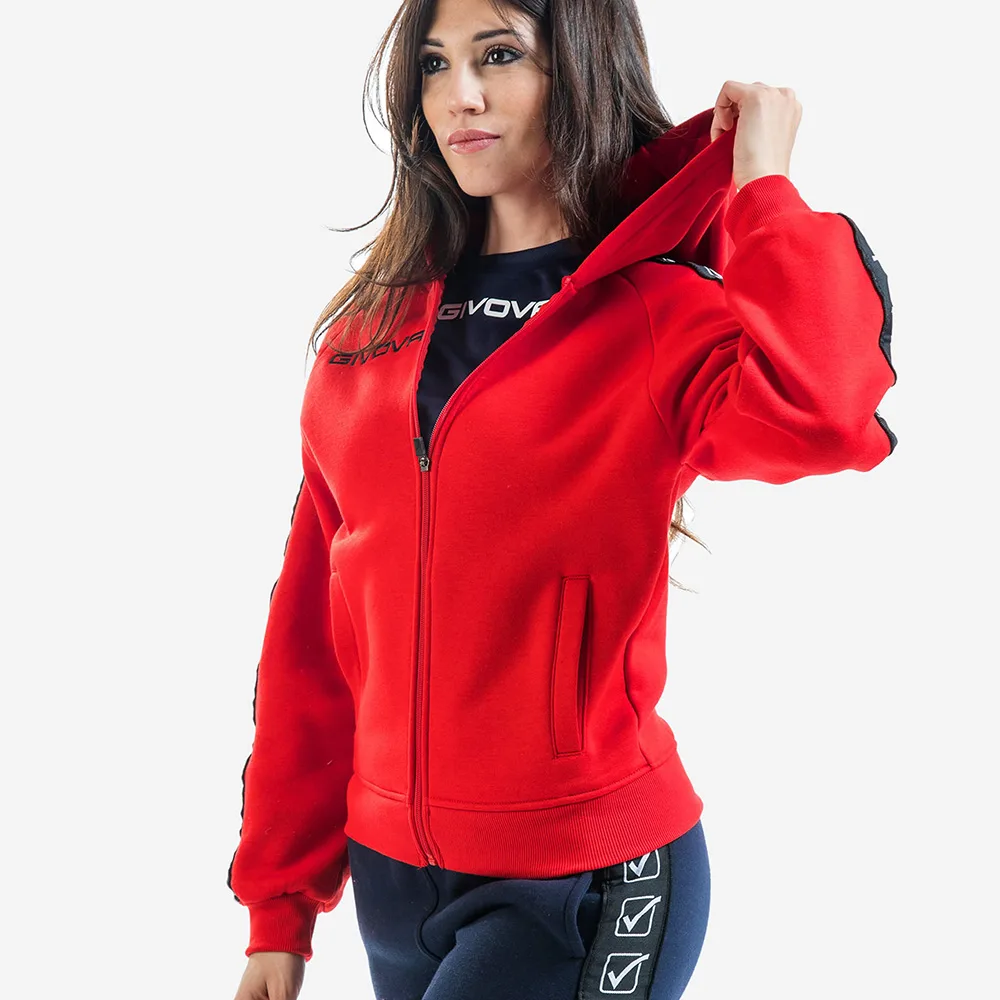 Hanorac Givova Felpa Full-zip Band, Rosu - imagine 2