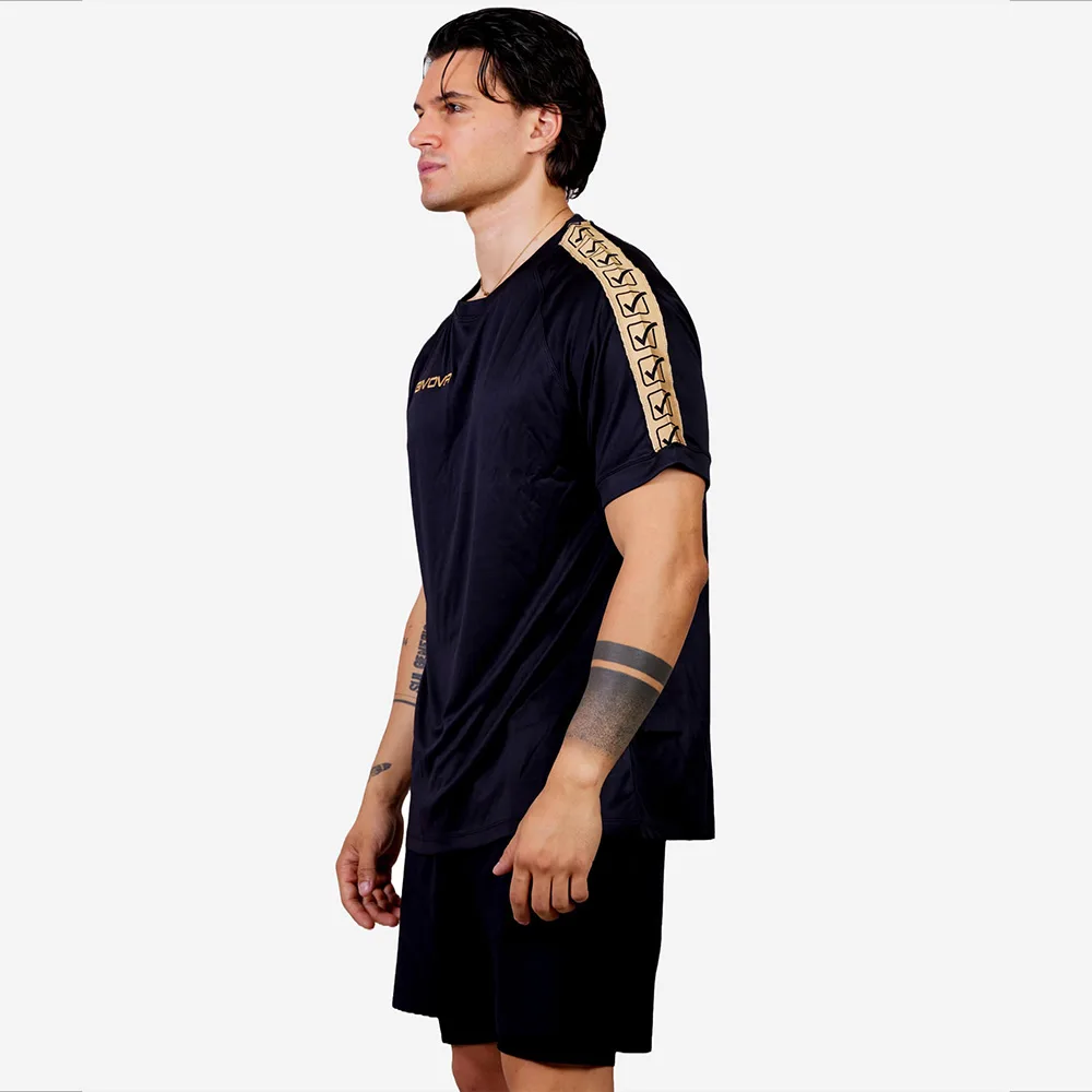 Tricou Givova Poly Band, Negru / Auriu - imagine 3