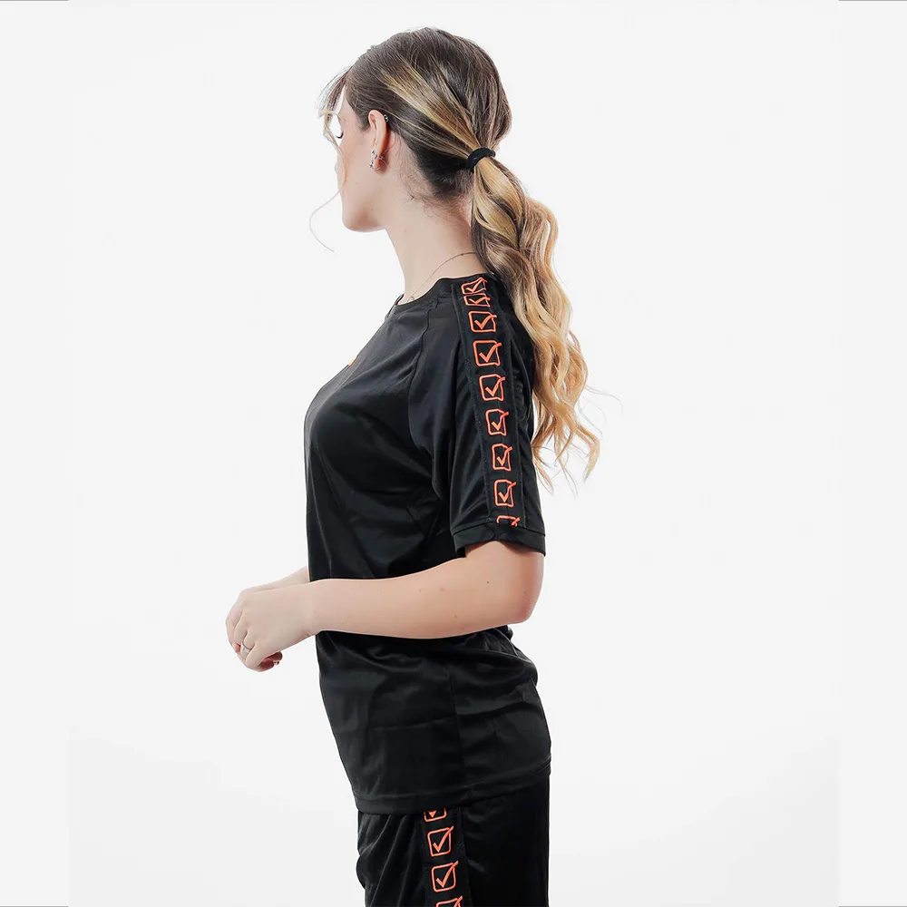 Tricou Givova Poly Band, Negru / Portocaliu Fluo - imagine 3
