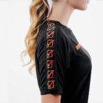 Tricou Givova Poly Band, Negru / Portocaliu Fluo - imagine 5