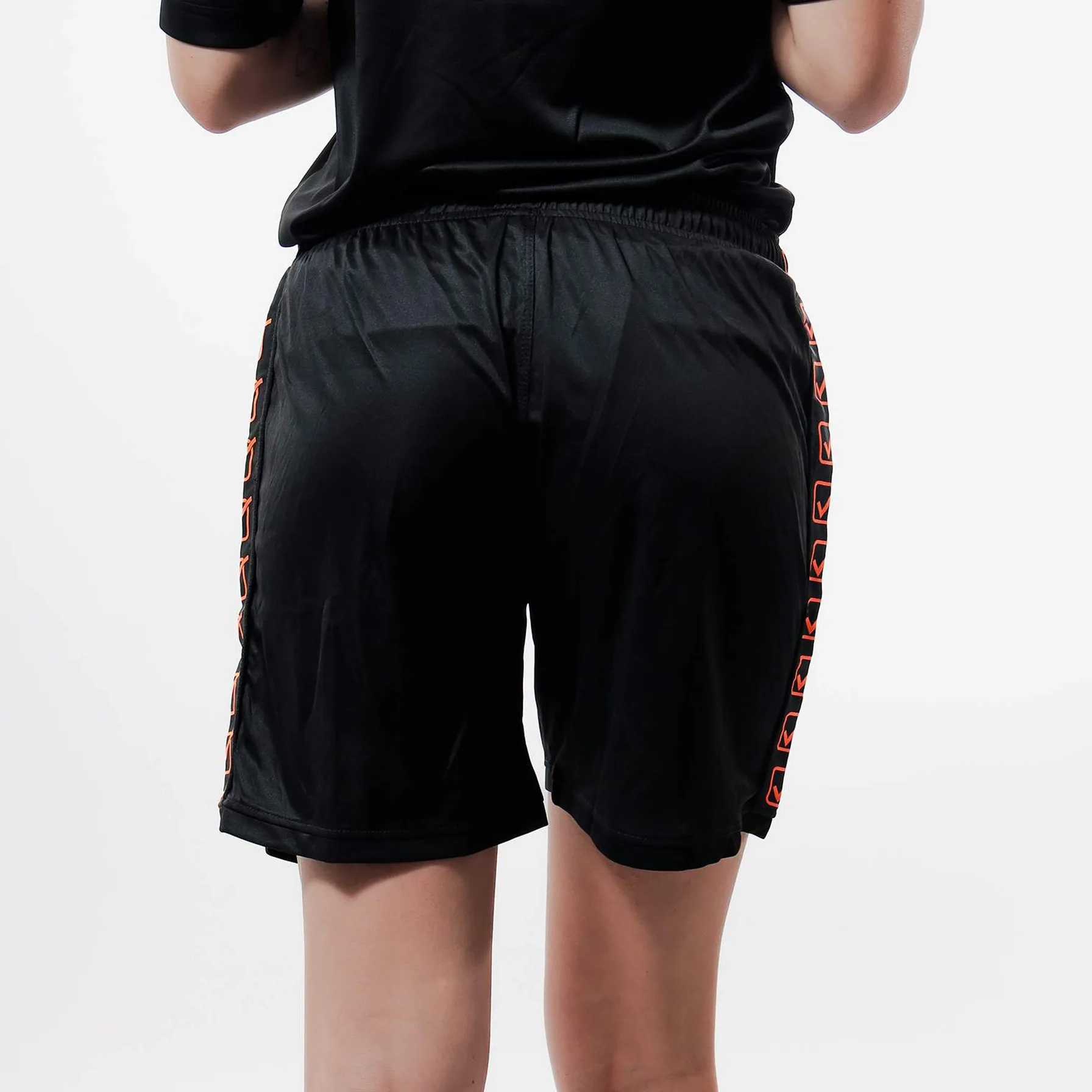 Pantaloni scurti sport Givova Poly Band, Negru / Portocaliu Fluo - imagine 4