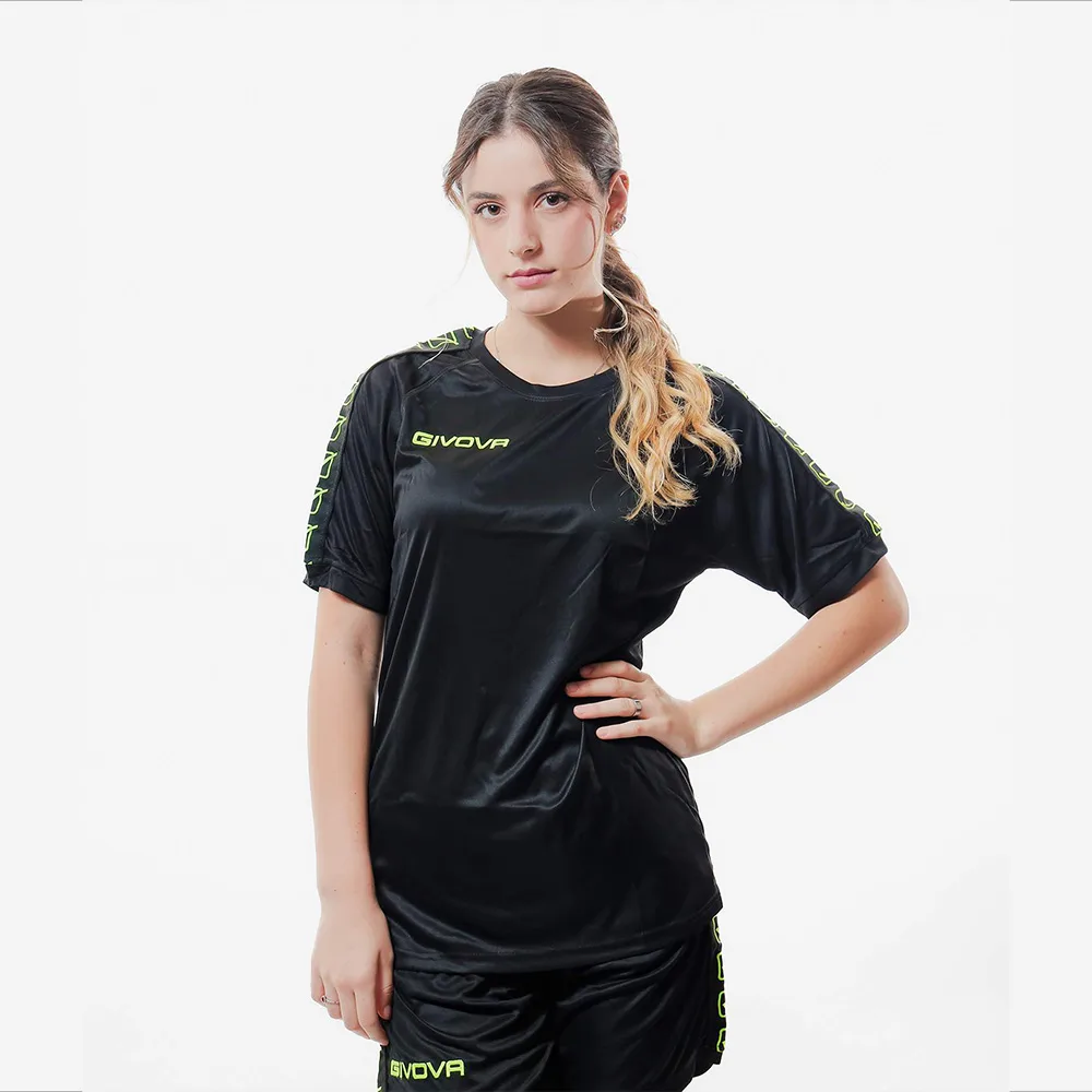 Tricou Givova Poly Band, Negru / Galben Fluo - imagine 2