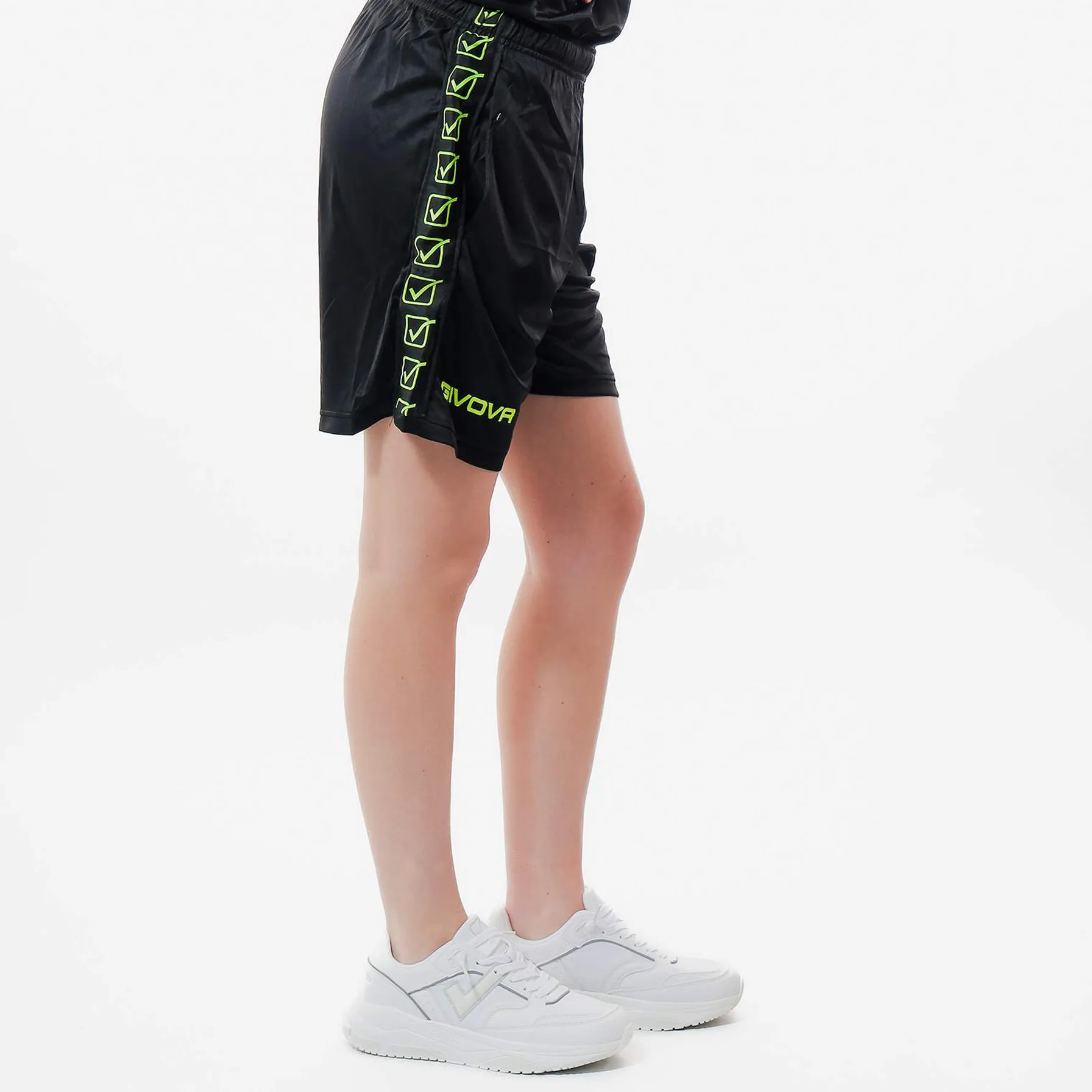 Pantaloni scurti sport Givova Poly Band, Negru / Auriu - imagine 4