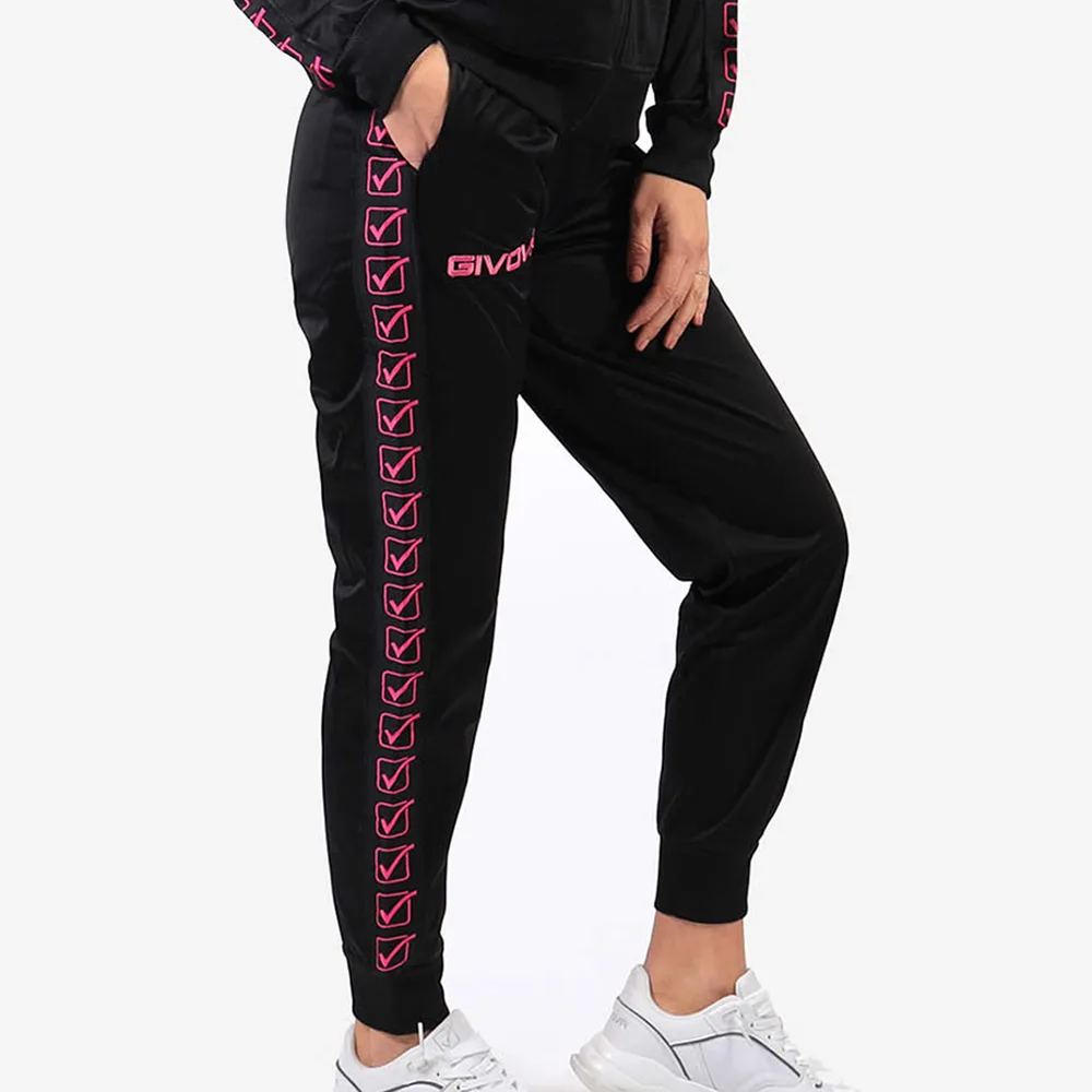 Pantaloni lungi Givova Tricot Band, Negru / Fuxia - imagine 2