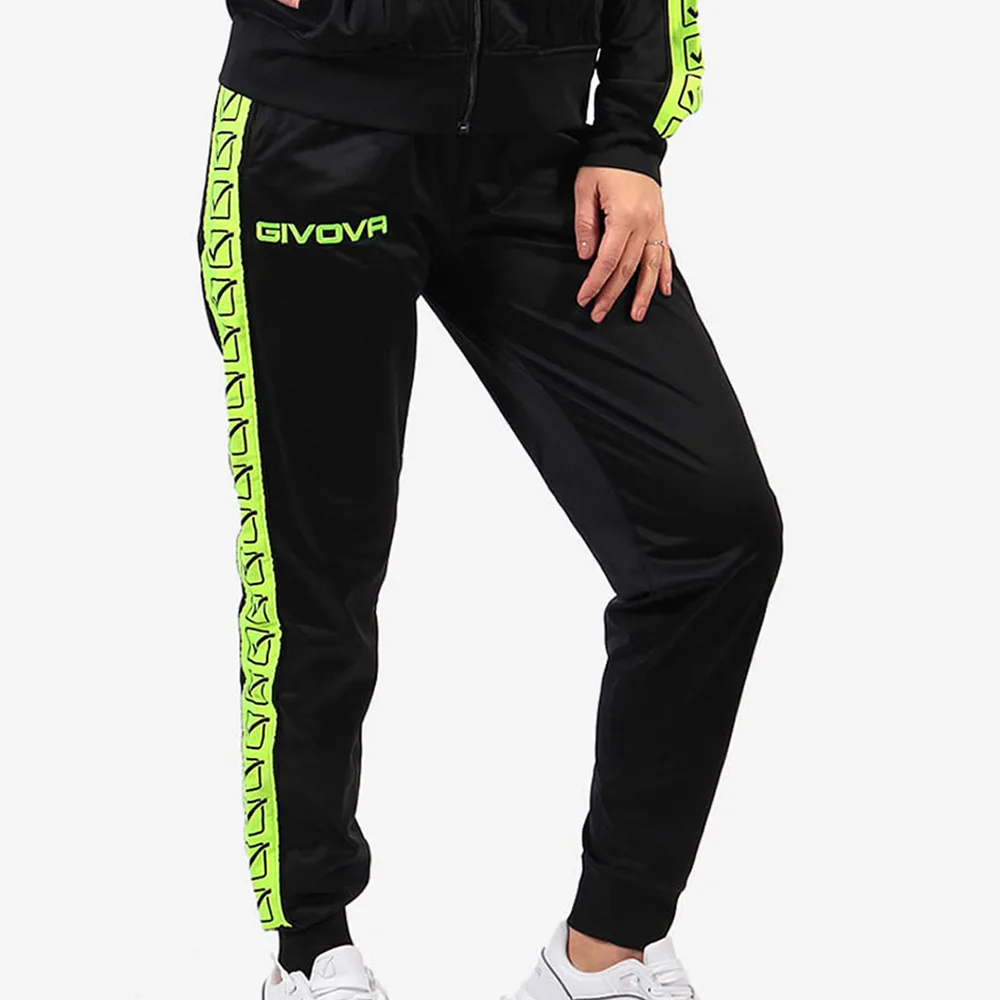 Pantaloni lungi Givova Tricot Band, Galben Fluo / Negru - imagine 2