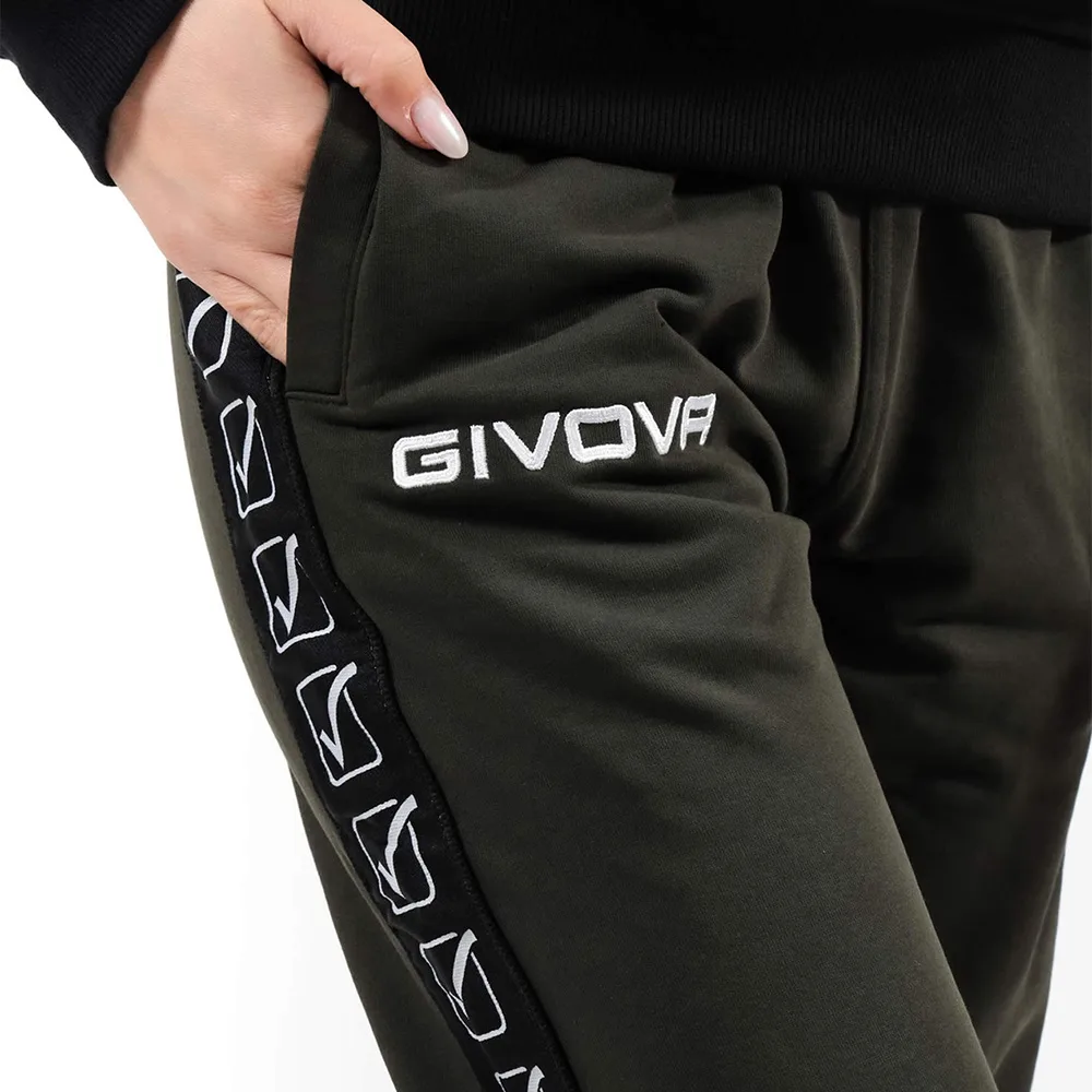Pantaloni lungi Givova Terry Band, Verde Militar - imagine 5