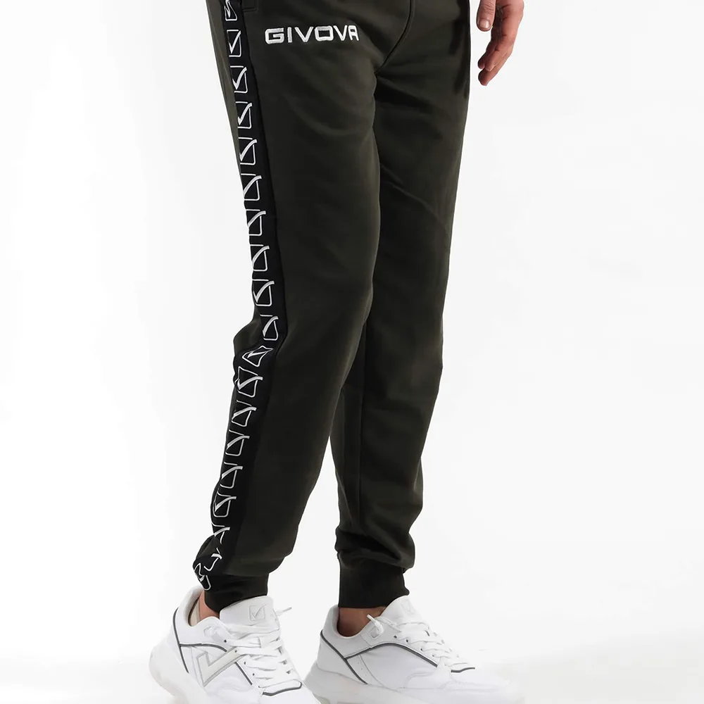 Pantaloni lungi Givova Terry Band, Verde Militar - imagine 6