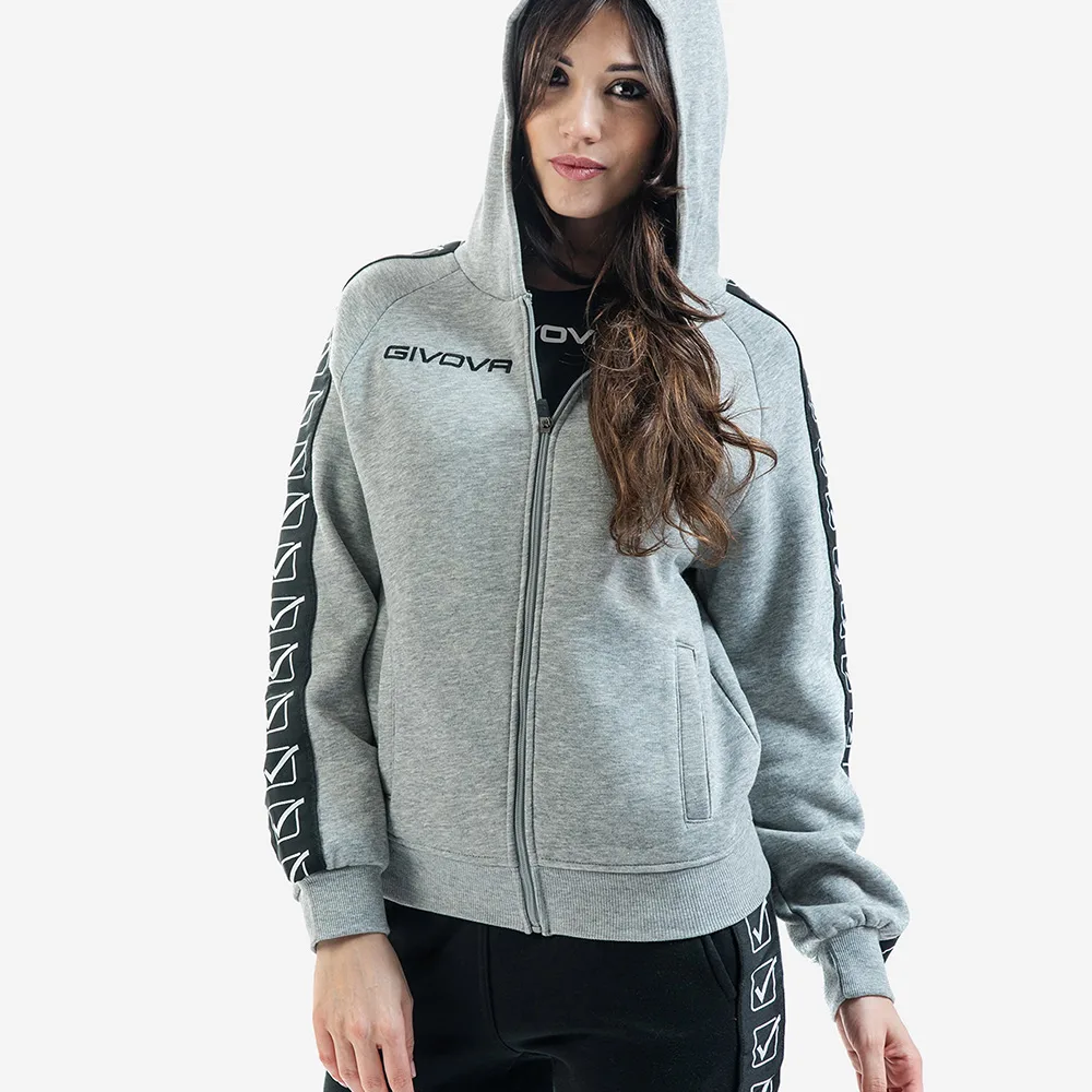 Hanorac Givova Felpa Full-zip Band, Gri - imagine 2