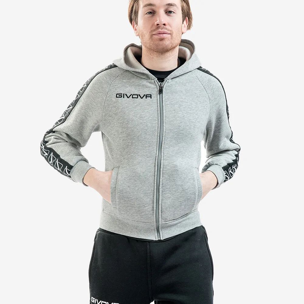 Hanorac Givova Felpa Full-zip Band, Gri - imagine 3