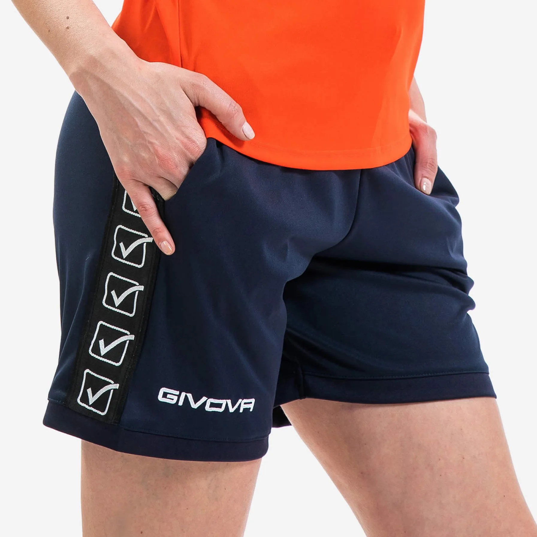 Pantaloni scurti sport Givova Poly Band, Bleumarin - imagine 2