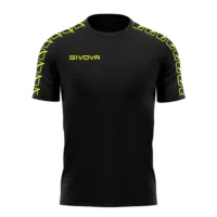 Tricou Givova Poly Band, Negru / Galben Fluo