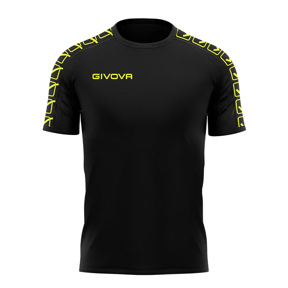 Tricou Givova Poly Band, Negru / Galben Fluo - imagine 1