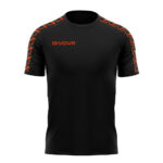 Tricou Givova Poly Band, Negru / Portocaliu Fluo