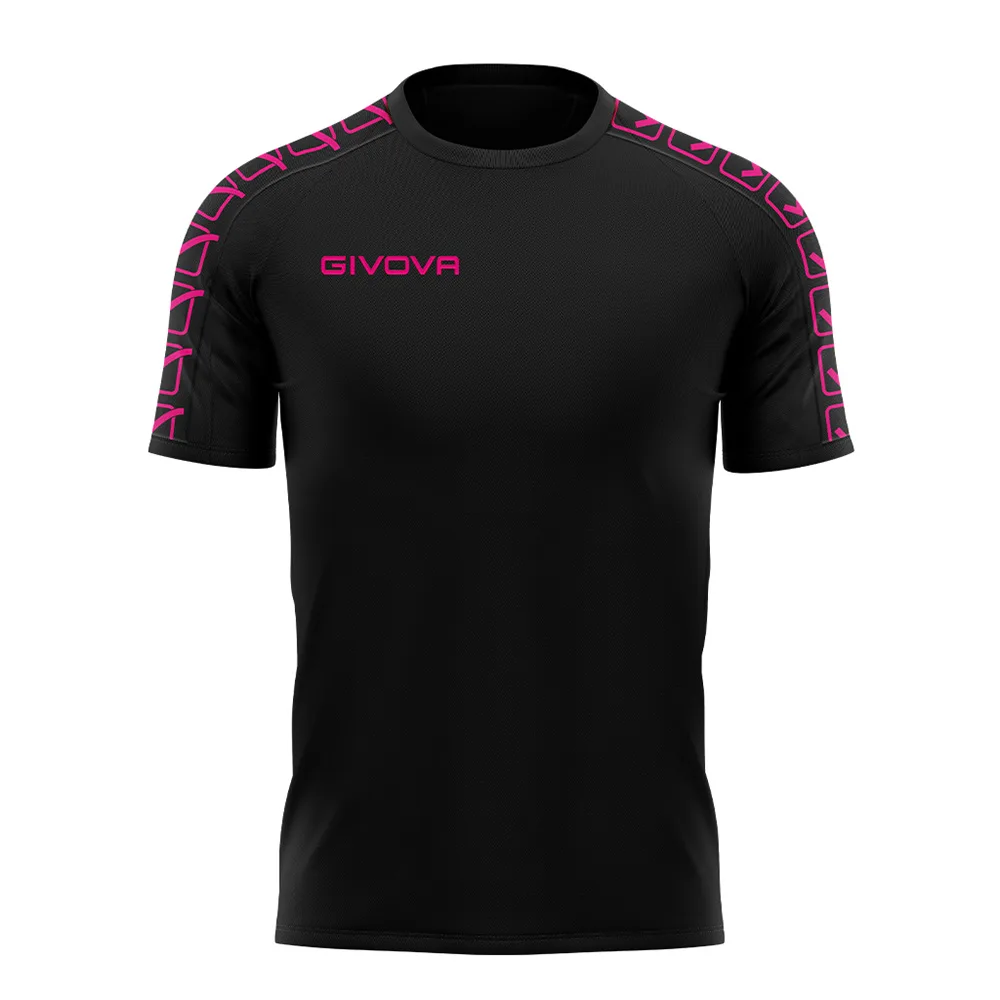 Tricou Givova Poly Band, Negru / Fuxia - imagine 1
