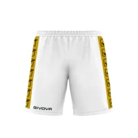 Pantaloni scurti sport Givova Poly Band, Alb / Auriu