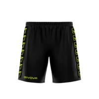 Pantaloni scurti sport Givova Poly Band, Negru / Galben Fluo