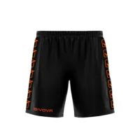 Pantaloni scurti sport Givova Poly Band, Negru / Portocaliu Fluo