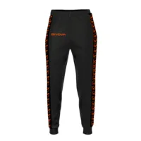 Pantaloni lungi Givova Tricot Band, Negru / Portocaliu Fluo