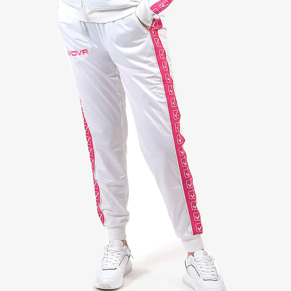 Pantaloni lungi Givova Tricot Band, Fuxia / Alb - imagine 2
