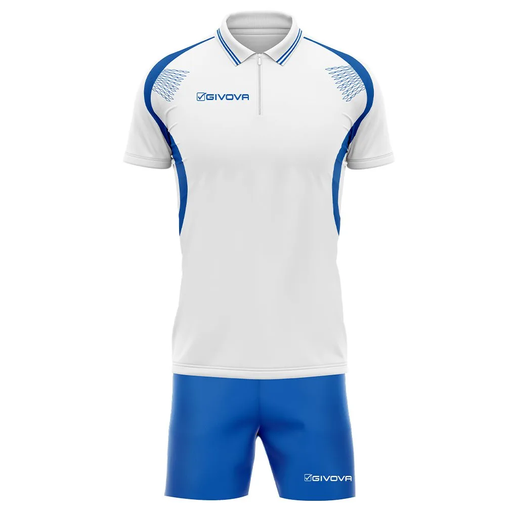 Set tenis Givova Easy, Alb / Albastru Royal - imagine 5