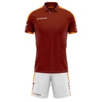 Set echipament sport Givova Play, Visiniu / Portocaliu